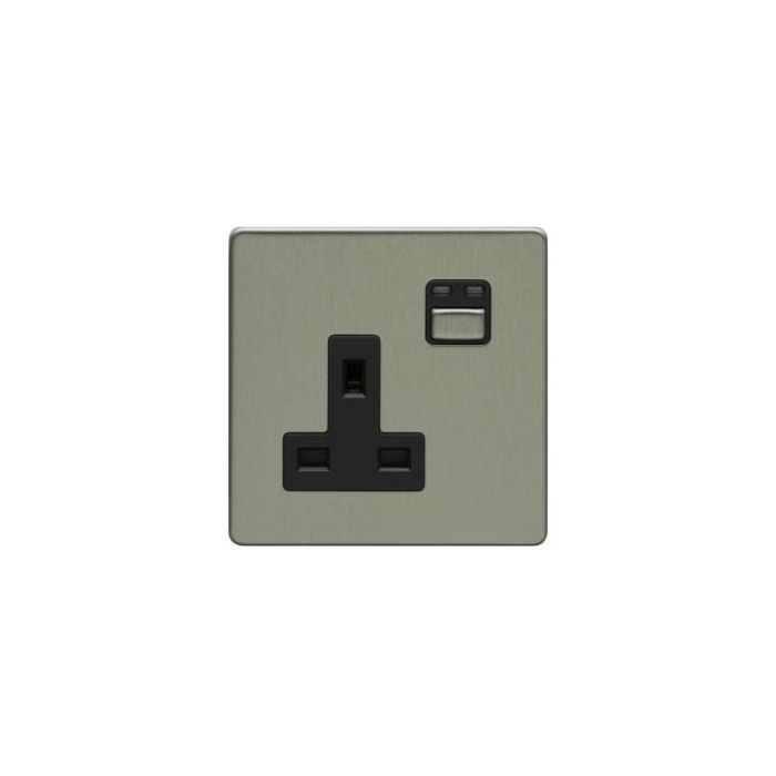 Lightwave - Remote Control 1-Gang 13A Power Socket Stainless Steel