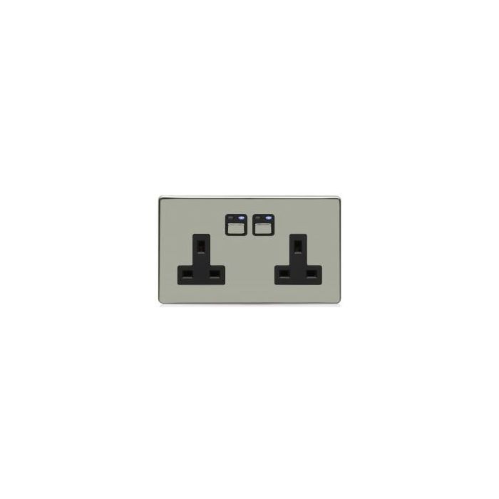 Lightwave - Remote Control 2-Gang 13A Power Socket Stainless Steel