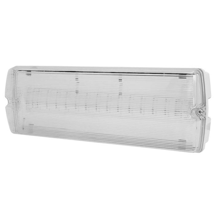 1W LED Emergency Bulkhead, 3Hrs, IP65, 110lm, 230V, Maintained