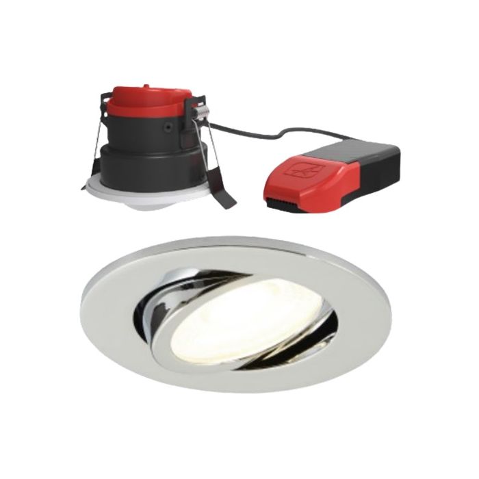 Ansell Prism Pro Fire Rated Gimbal Downlight 7W, CCT, Chrome, APRILEDP/G/CH