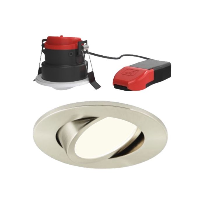 Ansell Prism Pro Fire Rated Gimbal Downlight 7W, CCT, Satin Chrome, APRILEDP/G/SC