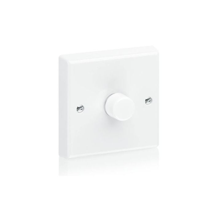 Aurora 1-10V 1 Gang 2 Way Rotary Dimmer, White, AU-DSPLED