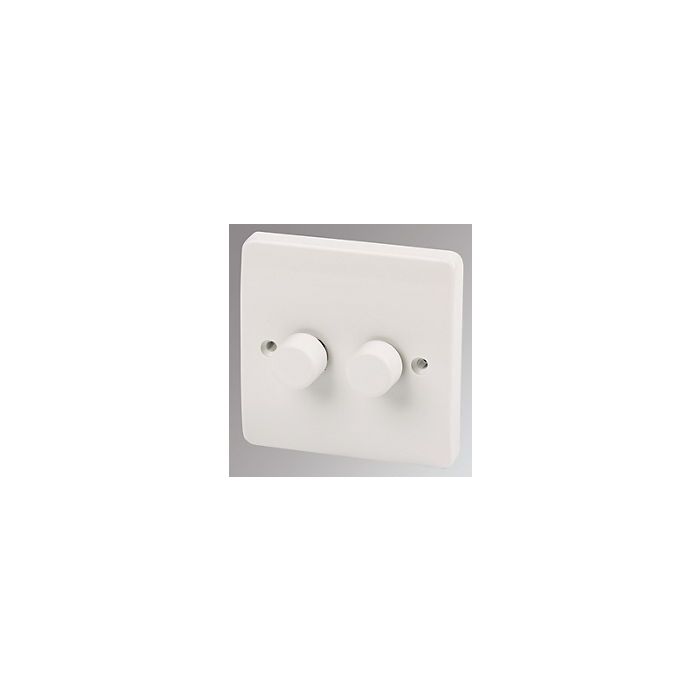 MK Logic Plus K1524WHI 2G DOUBLE Dimmer, LED/Halogen/Incan, White