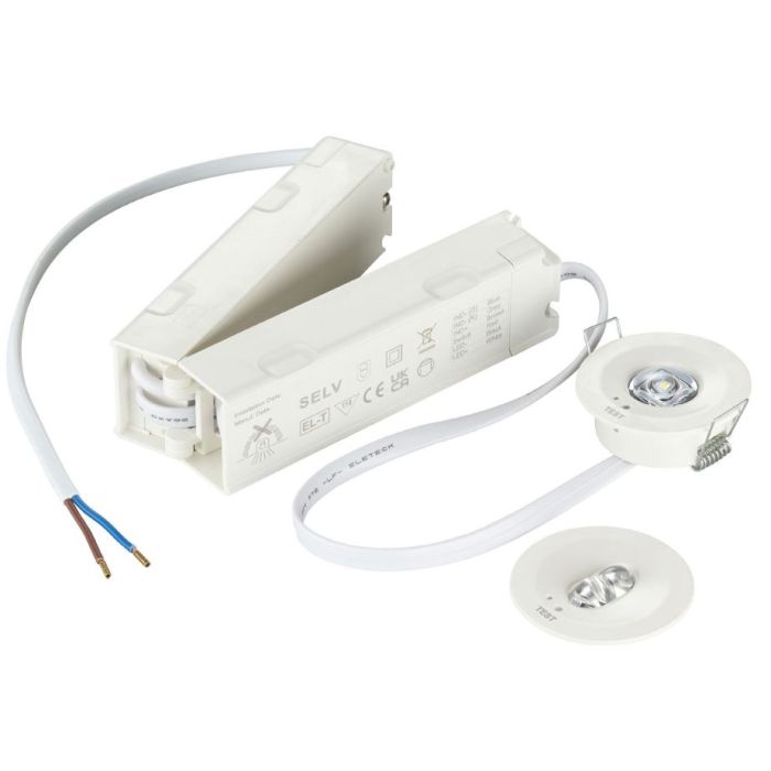 EcoLink LED Emergency Recess Spot, 1W, 120lm, 3HR Manual, IP20, 912401483533