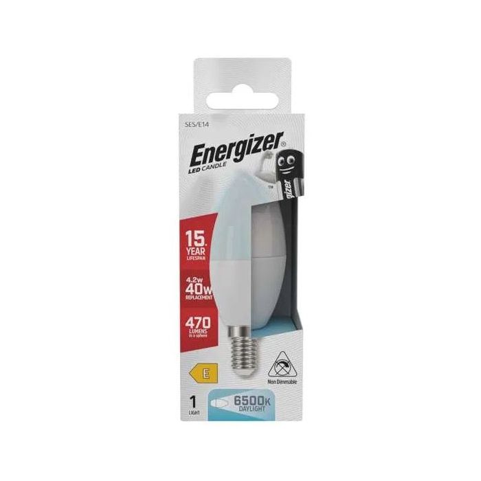 Energizer LED Candle, 4.2W~40W, E14, Frosted, 6500K, No Dim, S9418 