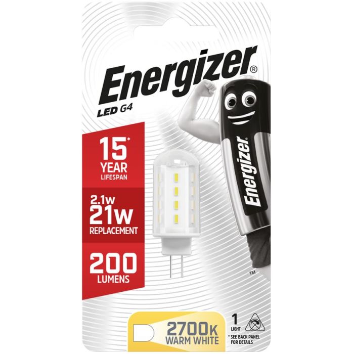 Energizer LED G4 Capsule 2.1W=20W, 200lm, 2700K, No Dim
