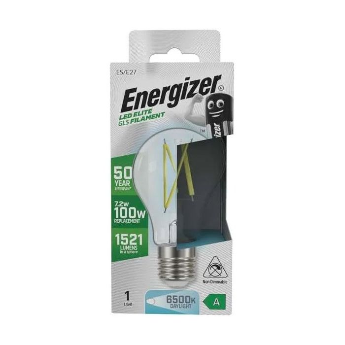Energizer A-Rated LED Elite GLS, 7.2W=100W, 6500K, E27, No-Dim, S29633