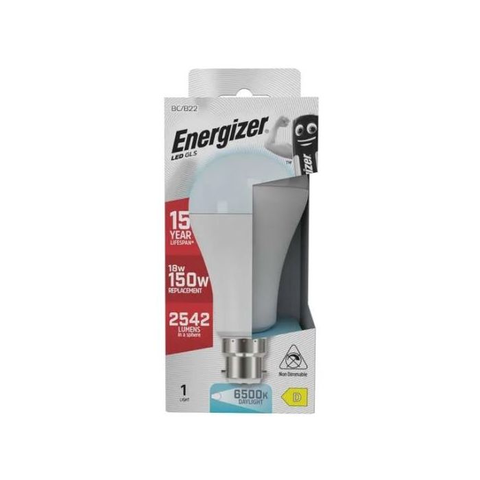 Energizer High-Output LED GLS, 18W=150W, 6500K, B22, No Dim, S29832