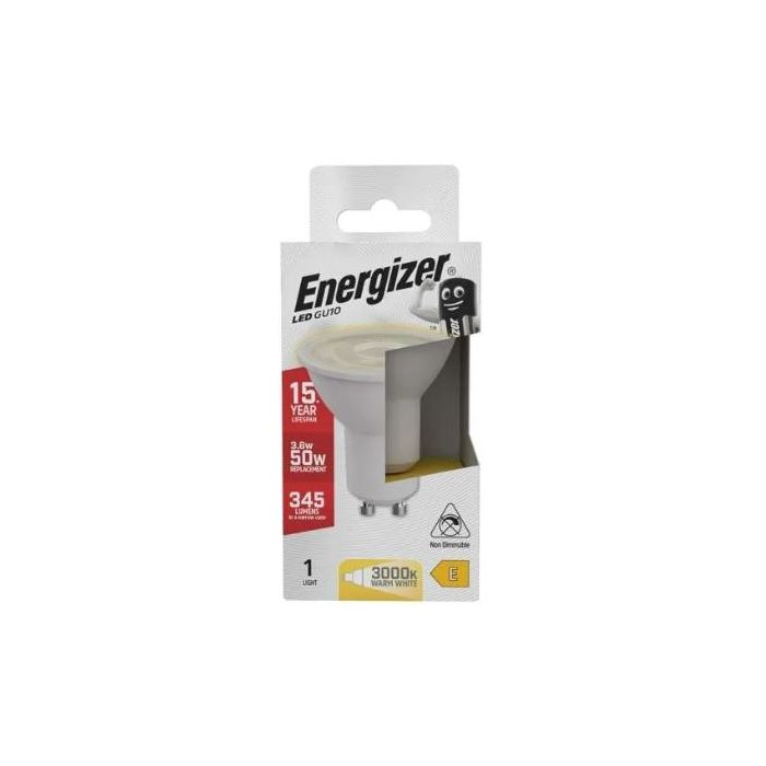 Energizer LED GU10, 3.6W=50W, 345lm, 3000K, 36D, Non-Dimmable
