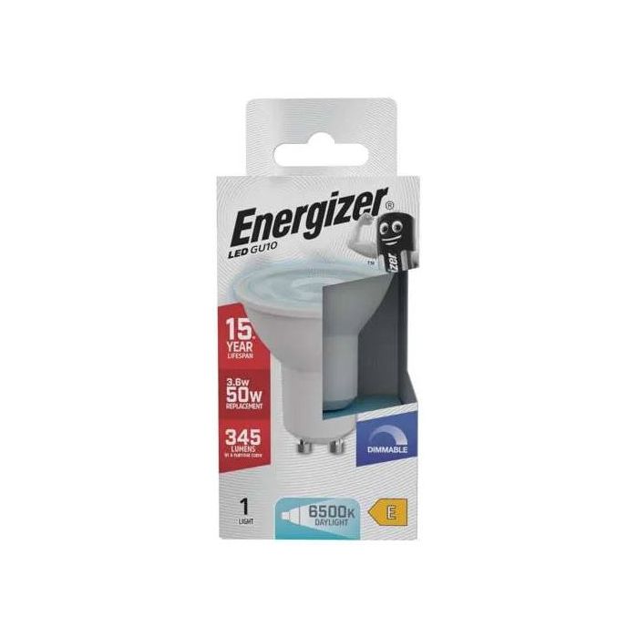 12PACK Energizer LED GU10, 3.6W=50W, 6500K, 36D, Dimmable