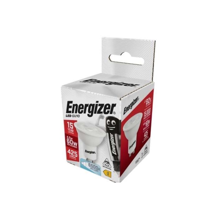 Energizer LED GU10, 4.5W=60W, 425lm, 6500K, 36D, Non-Dimmable
