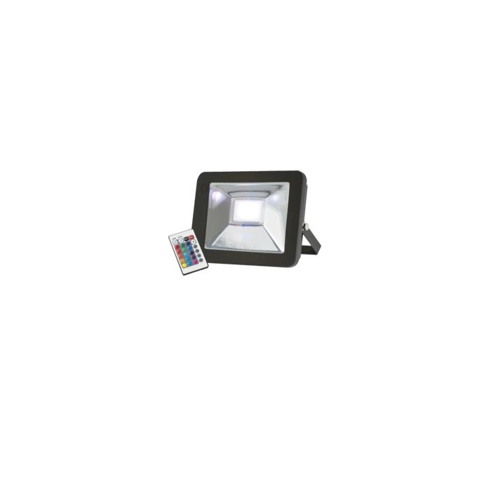 MLA 230V IP65 30W LED Black Die-Cast Floodlight RGB w/remote