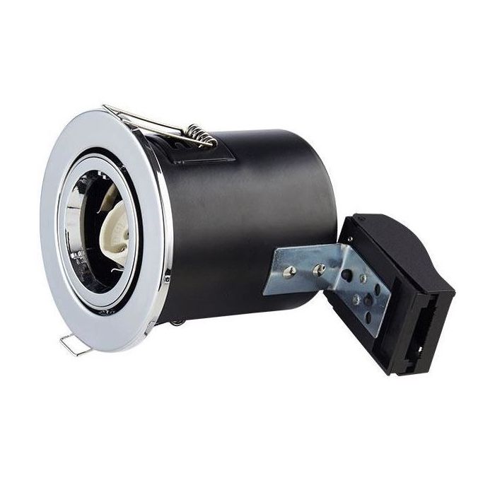 LUMiLife GU10 Fire Rated Fitting, TILT, IP20, Chrome, 85mm Cutout