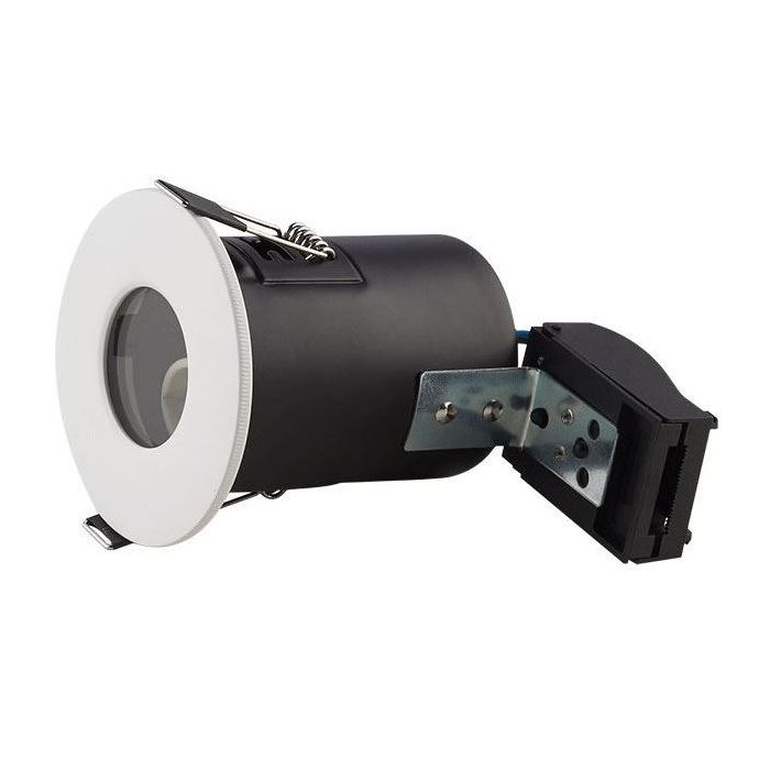 LUMiLife GU10 Fire Rated Downlight Fitting, Fixed, IP65, White, 72mm Cut-out