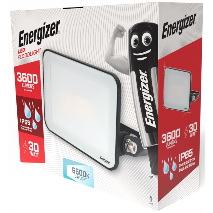 Energizer LED Flood Light, 30W, 6500K, 3600lm, IP65, S10931