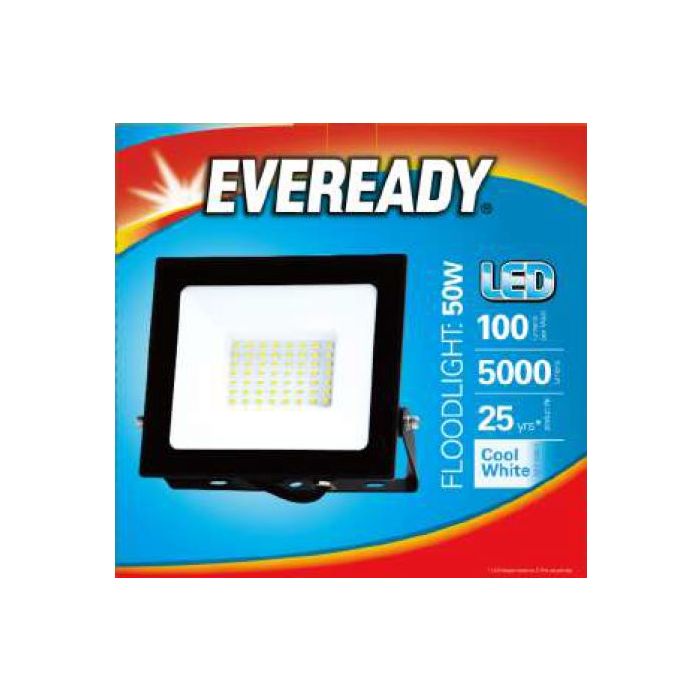 Eveready LED Flood Light, 50W, 4000K, 5000lm, IP65, 3yrs, S13947