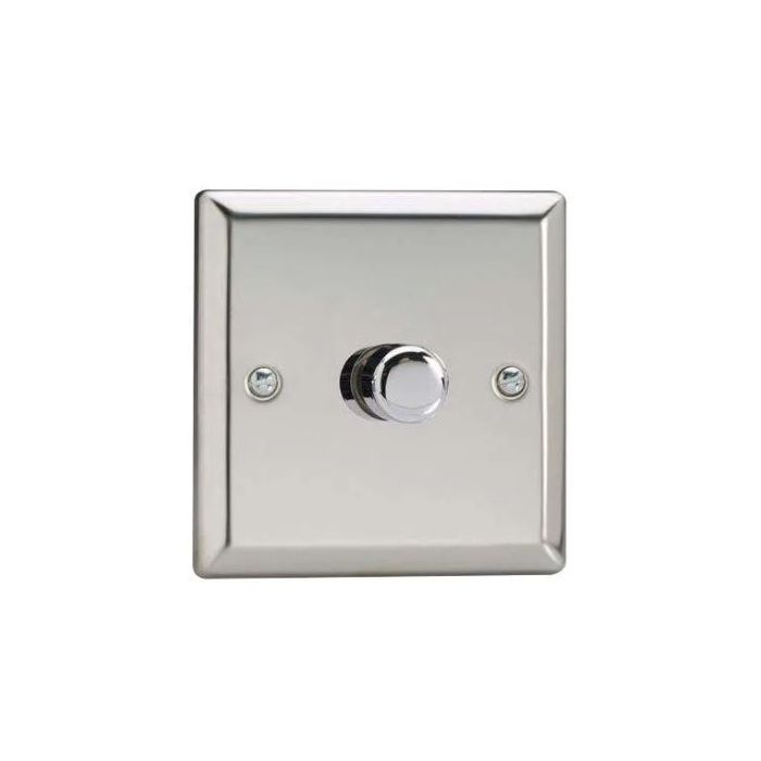 Varilight V-Pro 1 Gang 100W/G 2-Way Silent LED Dimmer Switch, Chrome