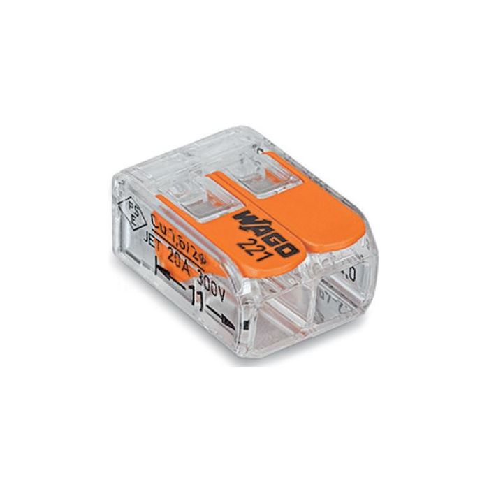Wago 221-412 Compact 2 Way Splicing Connector 100 Pack