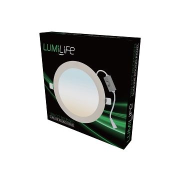 LUMiLife 18W LED Slim Round Panel, 200mm cut-out, CCT-Switchable