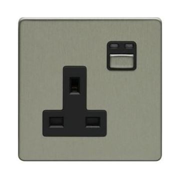 Lightwave - Remote Control 1-Gang 13A Power Socket Stainless Steel
