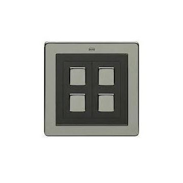 Lightwave - 2 Gang Wire-Free Switch Black Chrome