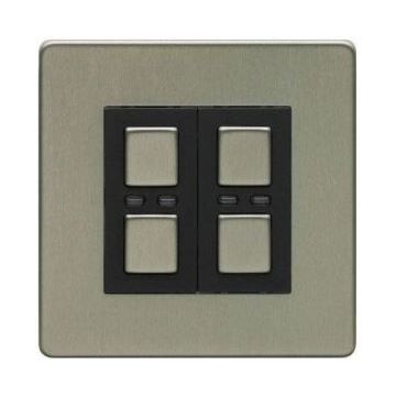 Lightwave - Remote Control 2-Gang Dimmer Stainless Steel