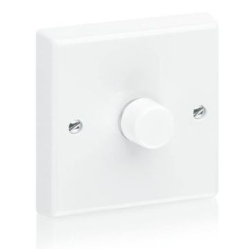 Aurora 1-10V 1 Gang 2 Way Rotary Dimmer, White, AU-DSPLED