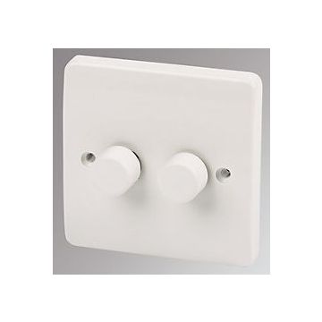 MK Logic Plus K1524WHI 2G DOUBLE Dimmer, LED/Halogen/Incan, White