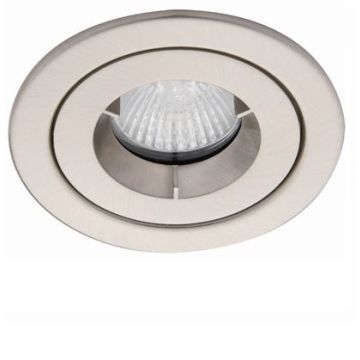 Ansell iCage Mini, Fire Rated Downlight, IP65 Shower, SATIN CHROME