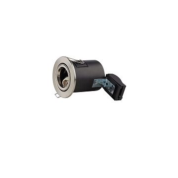 LUMiLife GU10 Fire Rated Fitting, TILT, IP20, Br.Nickel, 85mm Cutout