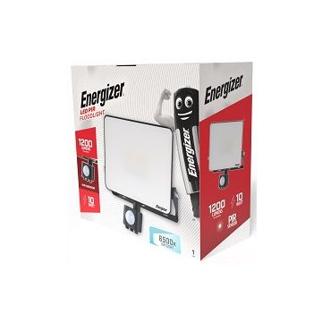 Energizer LED Flood Light, 10W, 6500K, 1200lm, IP44, PIR SENSOR, S10928