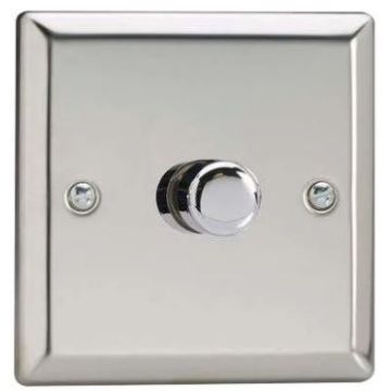 Varilight V-Pro 1 Gang 100W/G 2-Way Silent LED Dimmer Switch, Chrome